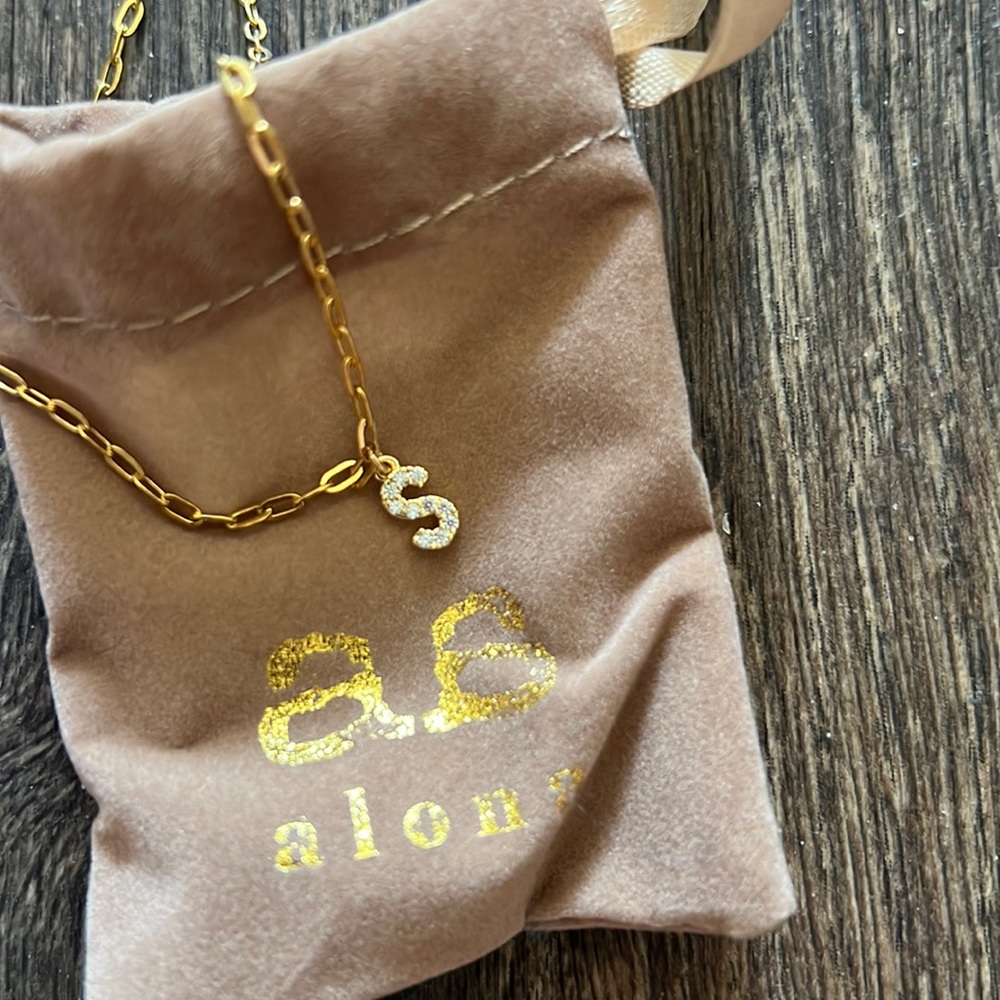 Gold Inital Necklace-S - Picture 2 of 3